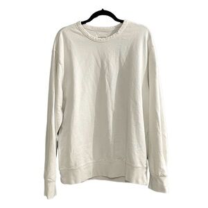 HUDSON NORTH White Crew Neck Long Sleeve Oversized Sweatshirt L